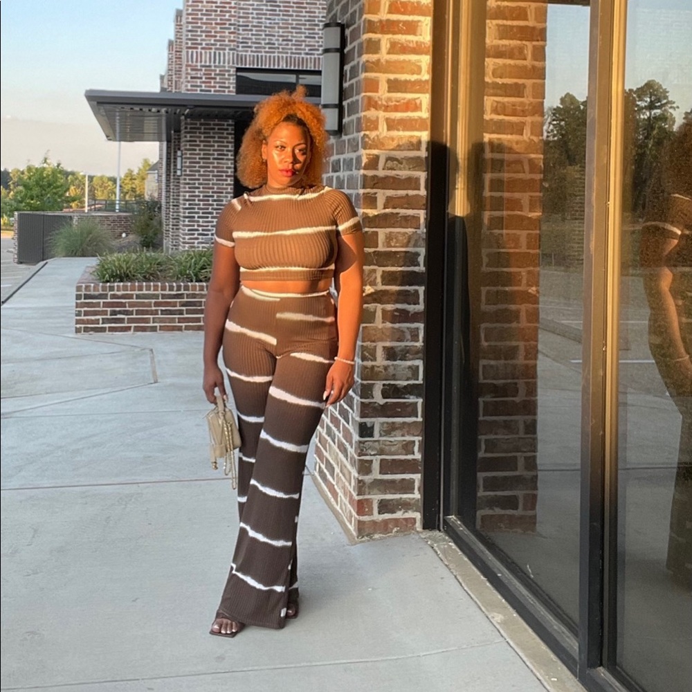 Brown Tie Dye Two-Piece Set